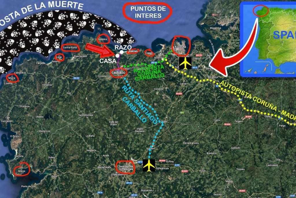 Ag Casa Anema 10 Huespedes A 2Km De La Playa Razo Villa La Coruña Eksteriør bilde